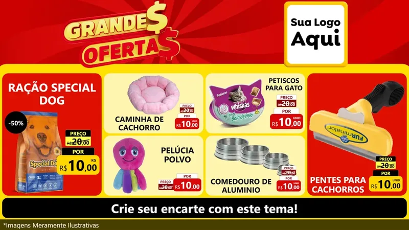 Modelo de TV para TV Horizontal com o tema Grandes Ofertas para Pet Shop