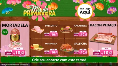 Modelo de TV para TV Horizontal com o tema Mês da Primavera para Frios e Laticínios