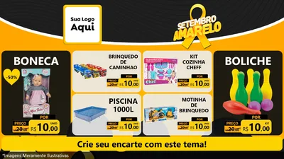 Modelo de TV para TV Horizontal com o tema Setembro Amarelo para Brinquedos