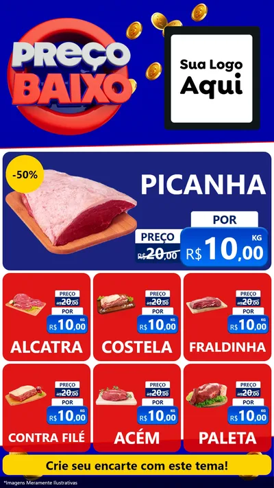 Modelo de Rede Social para Stories com o tema Preço Baixo para Açougue