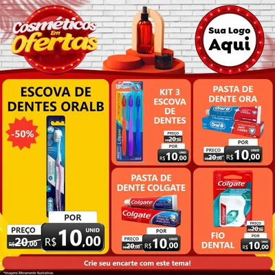 Modelo de Rede Social para Feed Facebook com o tema Cosméticos em Ofertas