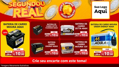 Modelo de TV para TV Horizontal com o tema Segundou do Real para Baterias Elétricas