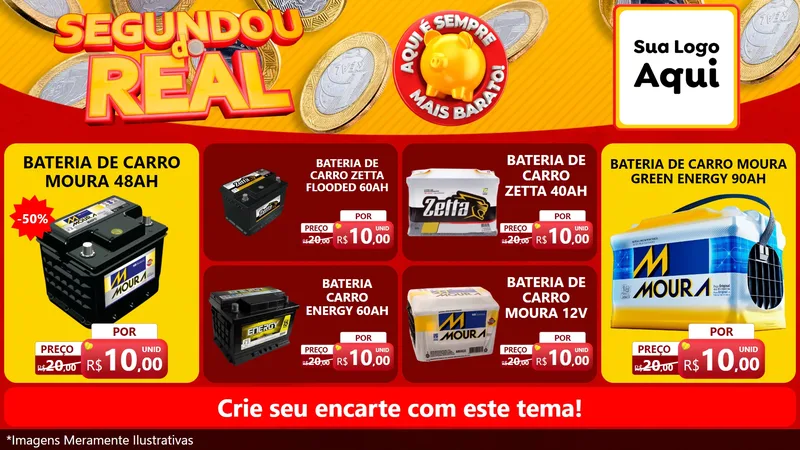 Modelo de TV para TV Horizontal com o tema Segundou do Real para Baterias Elétricas