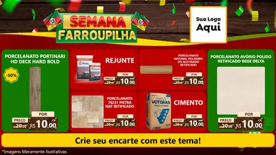Modelo de TV para TV Horizontal com o tema Semana Farroupilha para Pisos e revestimentos