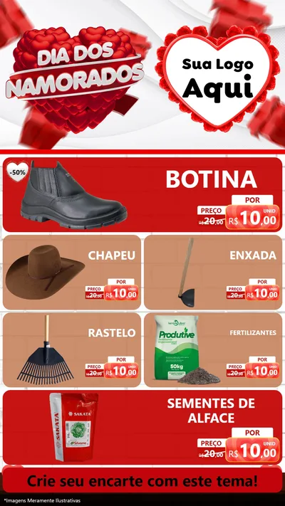 Modelo de TV para TV Vertical com o tema Dia dos Namorados para Agropecuária