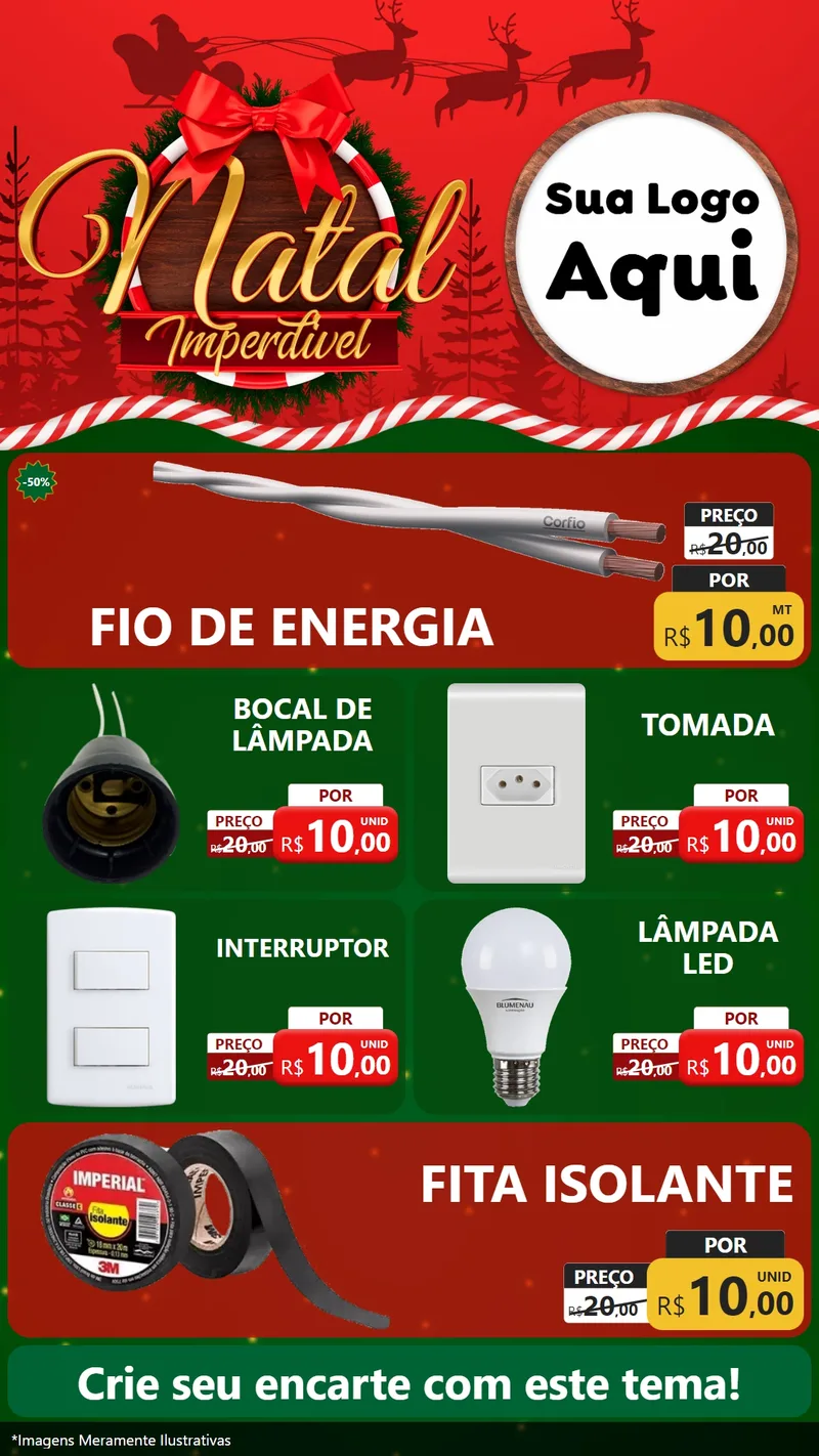 Modelo de TV para TV Vertical com o tema Natal Imperdível para Materiais Elétricos