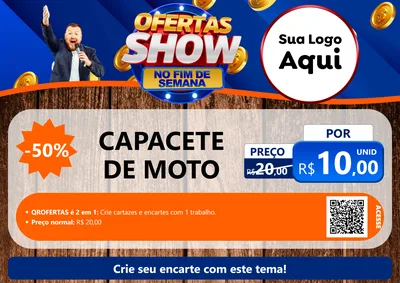 Modelo de Cartaz para Cartaz A4 Horizontal com o tema Ofertas Show No Fim De Semana para Moto peças