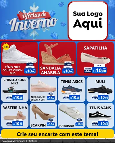 Modelo de Rede Social para Feed Instagram com o tema Ofertas de Inverno para Calçados