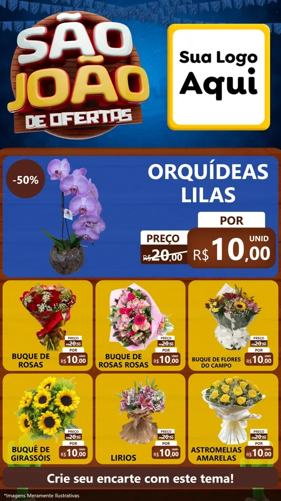 Modelo de Rede Social para Stories com o tema São João Ofertas Imbatíveis! - Junina para Floricultura e jardim