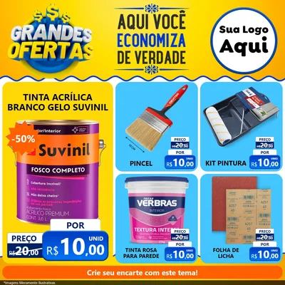 Modelo de Rede Social para Feed Facebook com o tema Grandes Ofertas para Tintas e Ferramentas