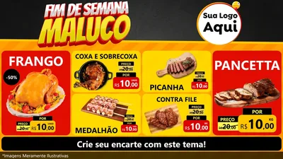 Modelo de TV para TV Horizontal com o tema Final de Semana Maluco para Assados