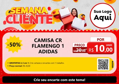 Modelo de Cartaz para Cartaz A4 Horizontal com o tema Semana do Cliente para Roupas e acessórios