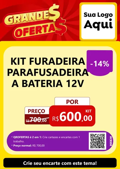 Modelo de Cartaz para Cartaz A4 Vertical com o tema Grandes Ofertas para Maquinas e Ferramentas