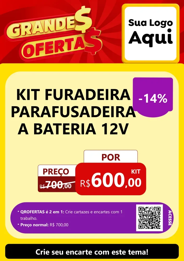 Modelo de Cartaz para Cartaz A4 Vertical com o tema Grandes Ofertas para Maquinas e Ferramentas