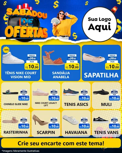 Modelo de Rede Social para Feed Instagram com o tema Sabadou de Ofertas para Calçados