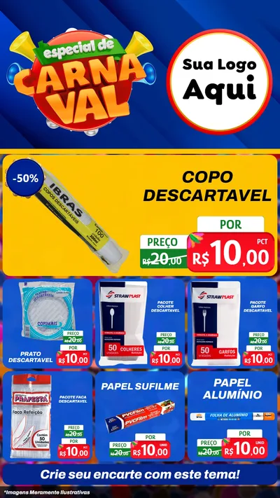 Modelo de Rede Social para Stories com o tema Especial de Carnaval para Embalagens