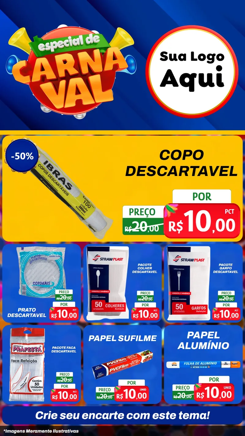 Modelo de Rede Social para Stories com o tema Especial de Carnaval para Embalagens