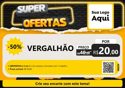 Modelo de Cartaz para Cartaz A4 Horizontal com o tema Super Ofertas para Ferragens