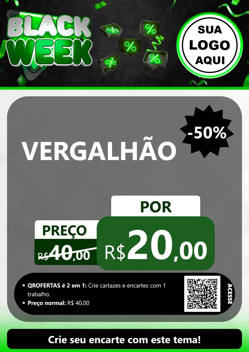 Modelo de Cartaz para Cartaz A4 Vertical com o tema Black Week para Ferragens