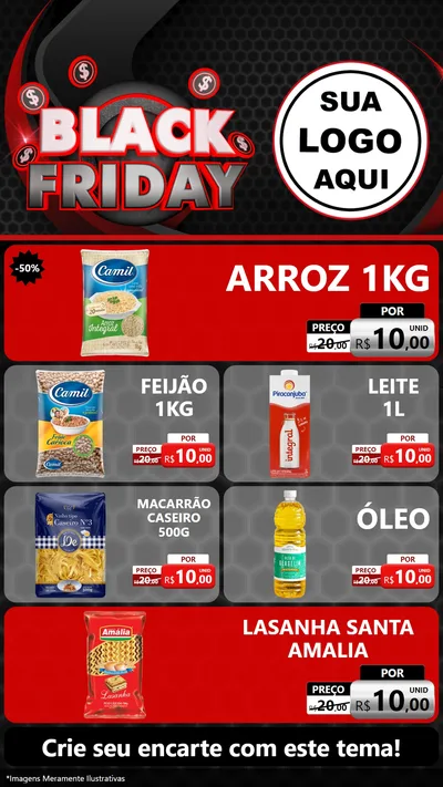 Modelo de TV para TV Vertical com o tema Black Friday para Supermercado