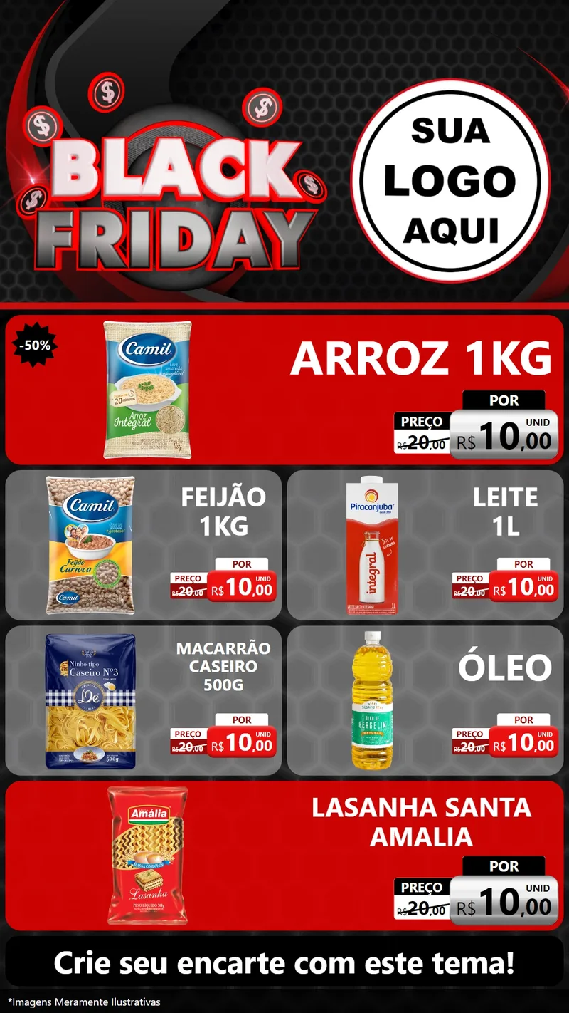 Modelo de TV para TV Vertical com o tema Black Friday para Supermercado