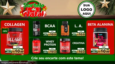 Modelo de TV para TV Horizontal com o tema Sorteio de Natal para Suplementos alimentares