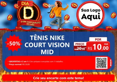 Modelo de Cartaz para Cartaz A4 Horizontal com o tema Dia D - O Dia Mais Barato Do Mês para Calçados