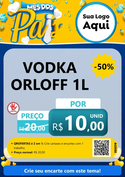 Modelo de Cartaz para Cartaz A4 Vertical com o tema Mês dos Pais para Distribuidora de bebidas