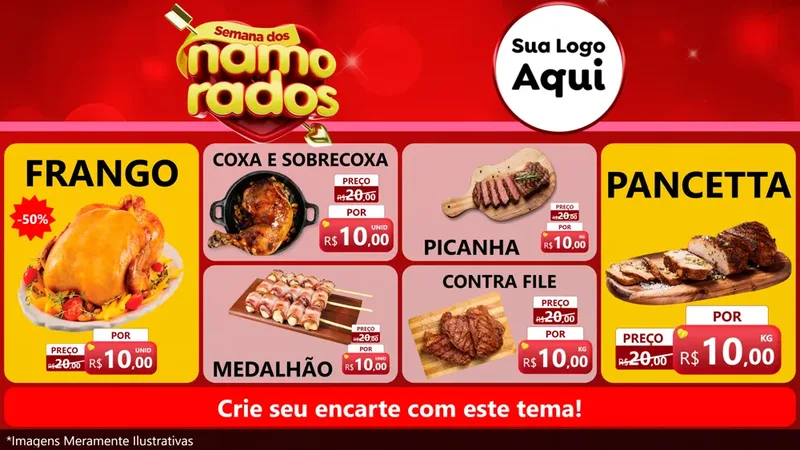Modelo de TV para TV Horizontal com o tema Semana dos namorados para Assados