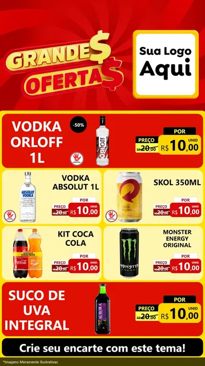 Modelo de TV para TV Vertical com o tema Grandes Ofertas para Distribuidora de bebidas