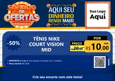 Modelo de Cartaz para Cartaz A4 Horizontal com o tema Sábado de Ofertas Imperdíveis para Calçados