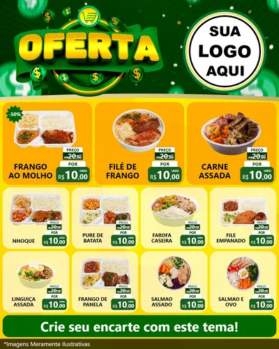 Modelo de Rede Social para Feed Instagram com o tema Oferta para Restaurante