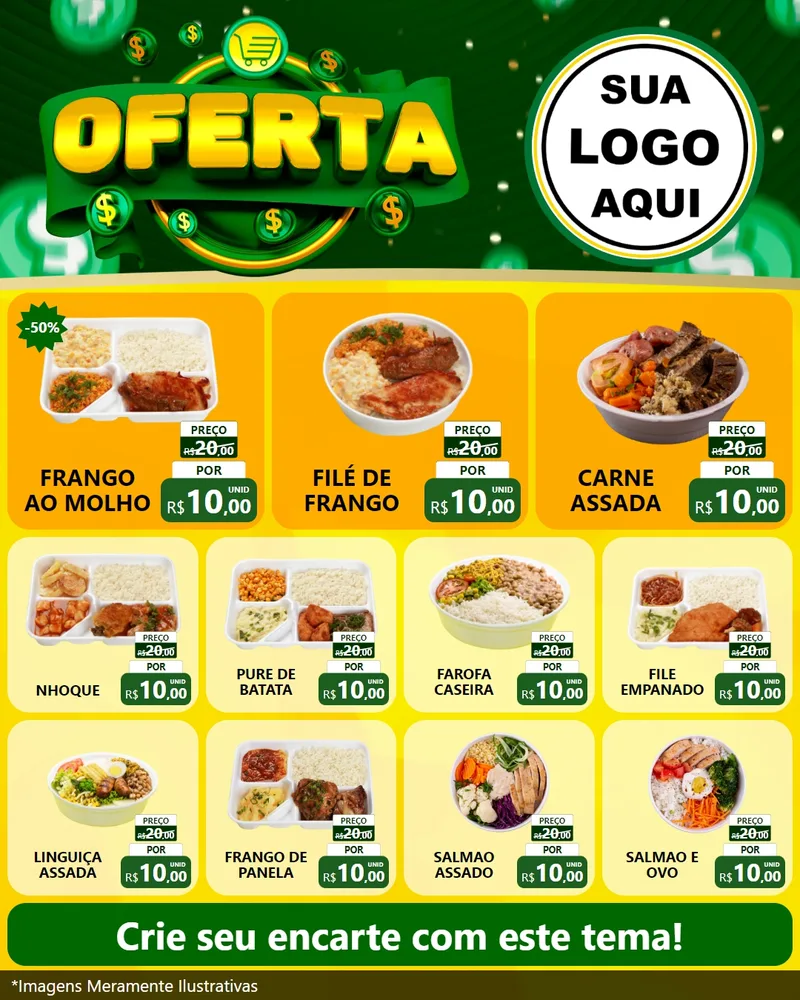 Modelo de Rede Social para Feed Instagram com o tema Oferta para Restaurante