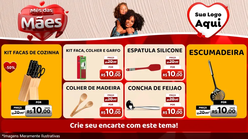 Modelo de TV para TV Horizontal com o tema Mês das Mães para Utilidades Domésticas