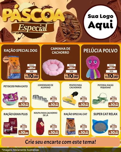 Modelo de Rede Social para Feed Instagram com o tema Páscoa Especial para Pet Shop