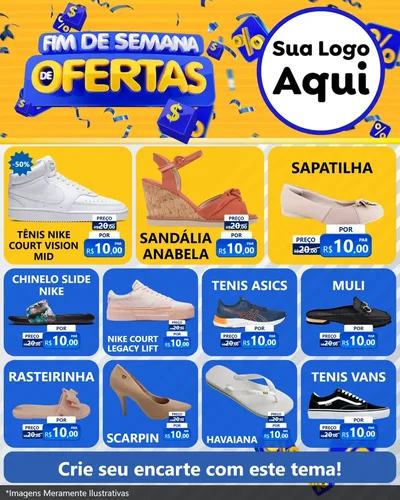 Modelo de Rede Social para Feed Instagram com o tema Fim de Semana de Ofertas para Calçados