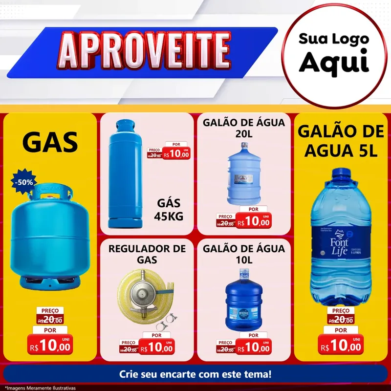 Modelo de Rede Social para Feed Facebook com o tema Aproveite para Água e gás