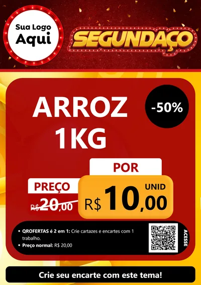 Modelo de Cartaz para Cartaz A4 Vertical com o tema Segundaço para Supermercado