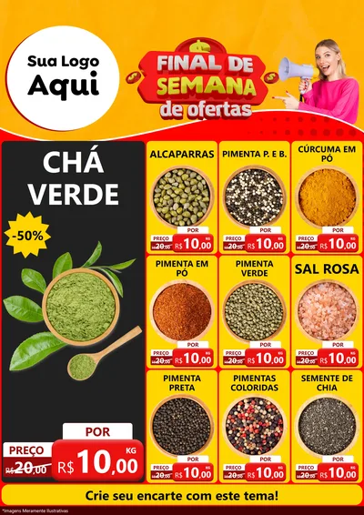 Modelo de Encarte para Encarte A4 Vertical com o tema Final de Semana de Ofertas para Produtos Naturais