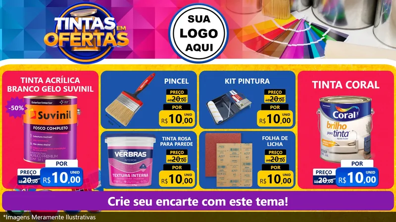 Modelo de TV para TV Horizontal com o tema Tintas em Ofertas para Tintas e Ferramentas