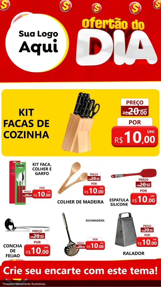 Modelo de Rede Social para Stories com o tema Ofertão do dia para Utilidades Domésticas