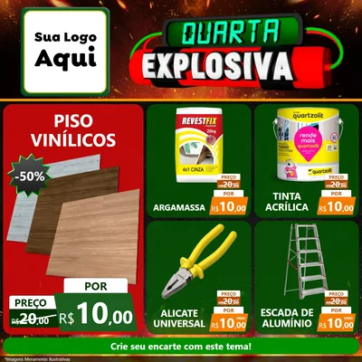 Modelo de Rede Social para Feed Facebook com o tema Quarta Explosiva para Material para Construção
