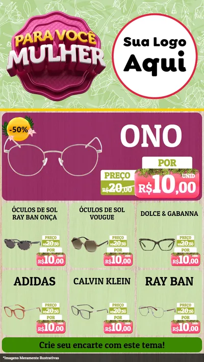 Modelo de Rede Social para Stories com o tema Para Você Mulher para Óticas