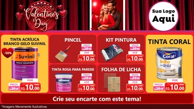 Modelo de TV para TV Horizontal com o tema Valentine's Day para Tintas e Ferramentas