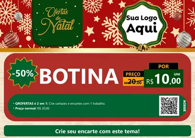 Modelo de Cartaz para Cartaz A4 Horizontal com o tema Natal de Ofertas para Agropecuária