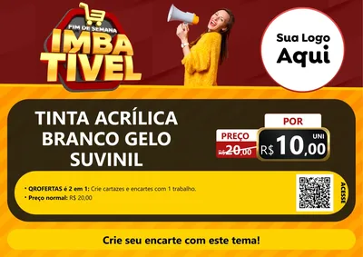 Modelo de Cartaz para Cartaz A4 Horizontal com o tema Fim de Semana Imbatível para Tintas e Ferramentas