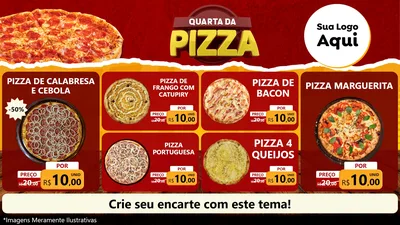 Modelo de TV para TV Horizontal com o tema Quarta da Pizza para Pizzaria