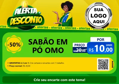 Modelo de Cartaz para Cartaz A4 Horizontal com o tema Alerta de Desconto para Produtos de Limpeza