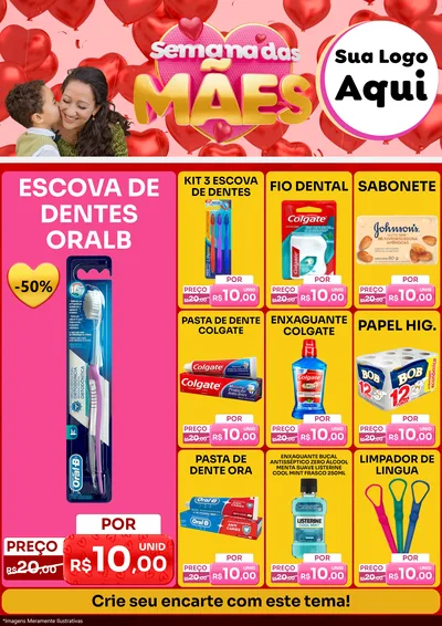 Modelo de Encarte para Encarte A4 Vertical com o tema Semana Das Mães para Higiene Pessoal