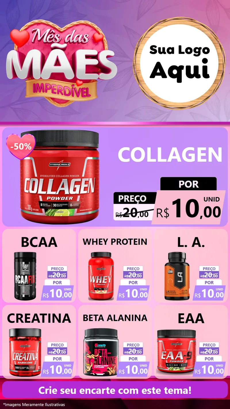 Modelo de Rede Social para Stories com o tema Mês das Mães Imperdível para Suplementos alimentares